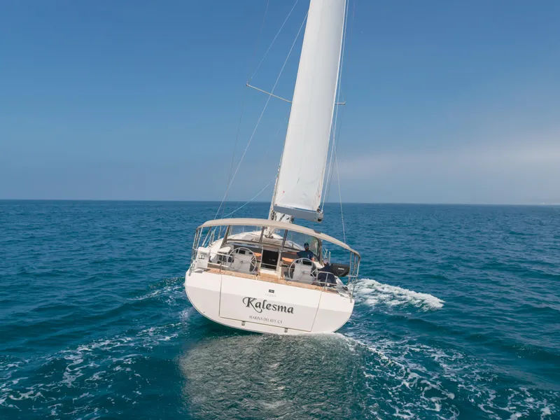 Slide: The Image of Sailing yacht Bavaria C50 Style 2021 on open sea, clear blue sky. - 5