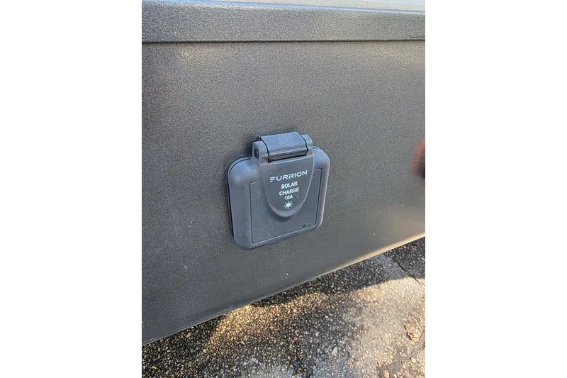 Slide: The Image of 2018 Heritage Glen 356QB with Furrion solar charge port on exterior panel. - 37