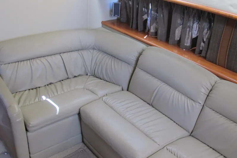 Slide: The Image of Luxurious leather seating in 2006 Cruisers Yachts 385 Motoryacht interior. - 26