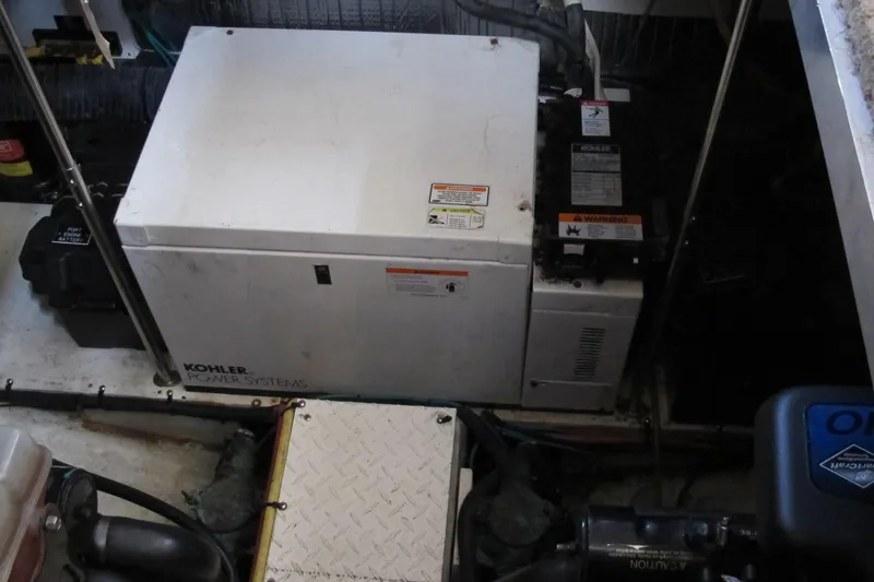 Slide: The Image of Engine room of 2006 Cruisers Yachts 385 Motoryacht with Kohler power system. - 64