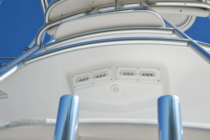 Slide: The Image of 2006 Custom Carolina Heritage Express boat, close-up of tower structure and lighting. - 19