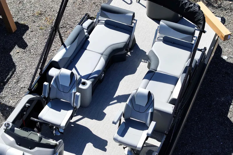 Slide: The Image of 2026 Tahoe Pontoon LTZ Quad Lounger Shift with luxurious seating and modern design. - 3