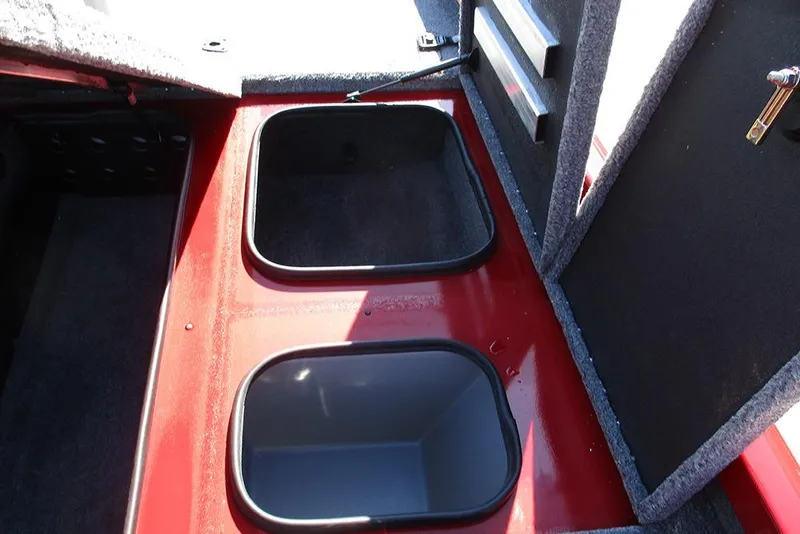 Slide: The Image of 2026 Ranger RT188P Fishing boat storage compartments, open and ready for use. - 14