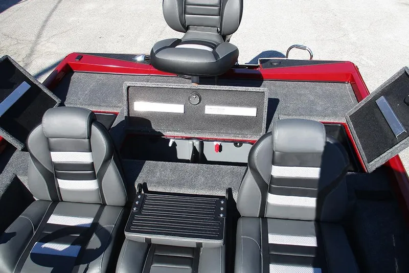 Slide: The Image of 2026 Ranger RT188P Fishing boat interior with seating and storage compartments. - 21