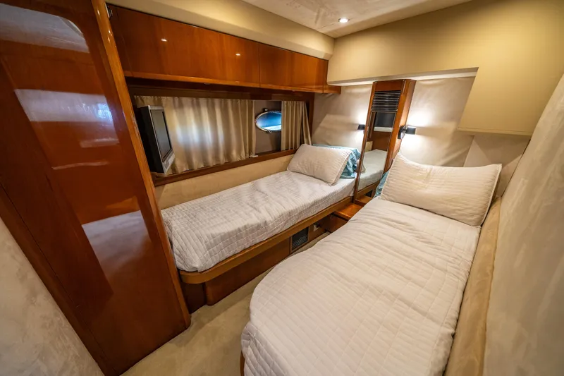 Slide: The Image of Luxurious twin cabin interior of 2008 Princess 58 Flybridge yacht. - 32