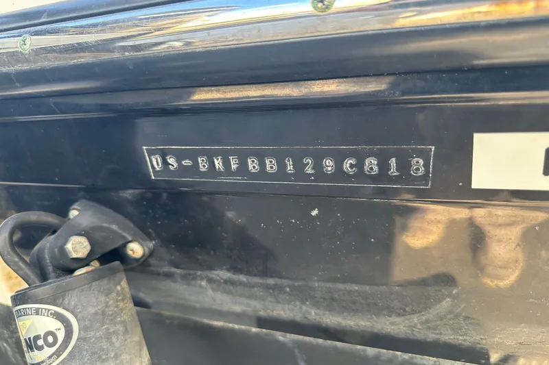 Slide: The Image of 2018 Blackfin 212 CC boat hull identification number (HIN) close-up. - 81