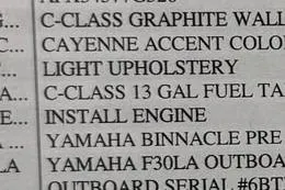 Slide: The Image of 2026 Qwest C-Class 14 Cruise features list with engine and upholstery details. - 2
