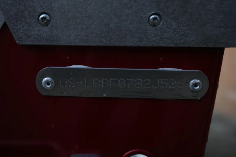 Slide: The Image of 2026 Lund SSV-16 Tiller boat identification plate with serial number. - 7