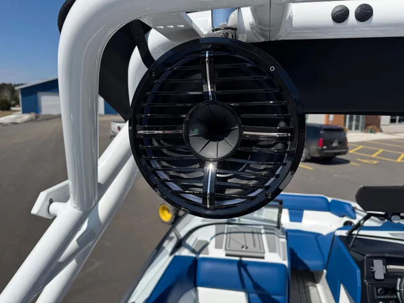Slide: The Image of 2026 Moomba Mondo boat with speaker on deck. - 38