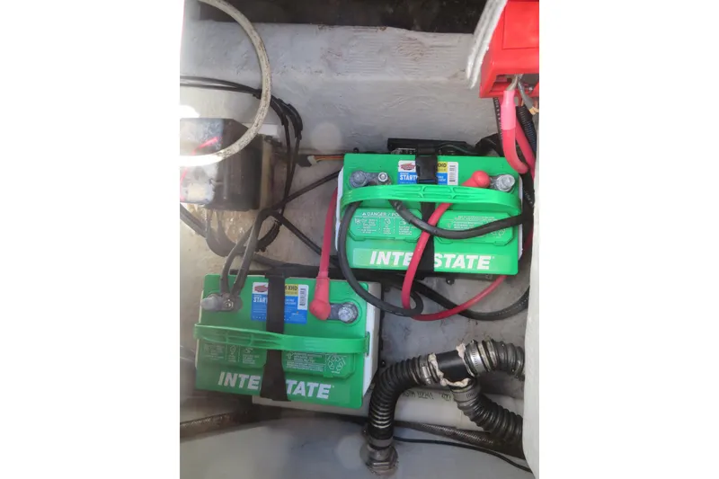 Slide: The Image of Interstate batteries in a 2015 Sea Fox 226 Traveler boat compartment. - 39