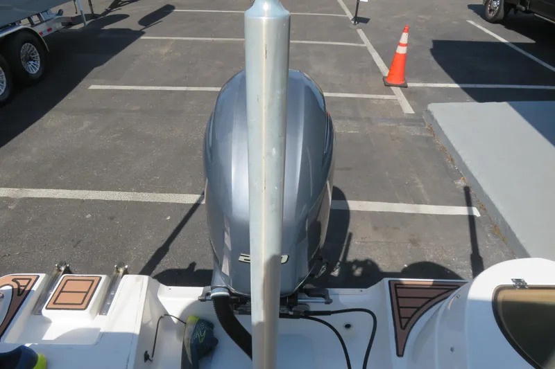 Slide: The Image of 2015 Sea Fox 226 Traveler boat with outboard motor in parking lot. - 44