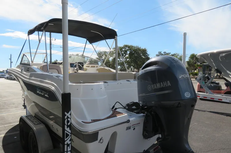 Slide: The Image of 2015 Sea Fox 226 Traveler boat with Yamaha 200 engine on trailer. - 9