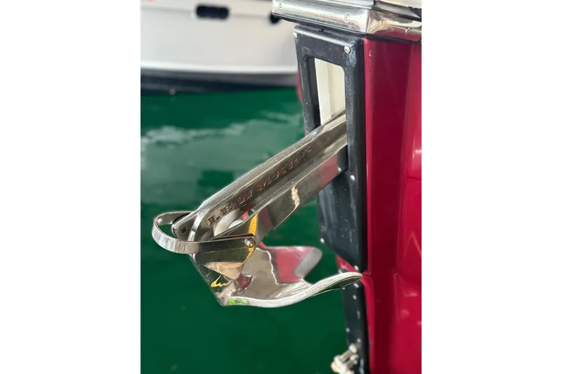 Slide: The Image of Anchor detail on 2016 Ranger Tugs R-31 CB boat, featuring polished metal finish. - 14