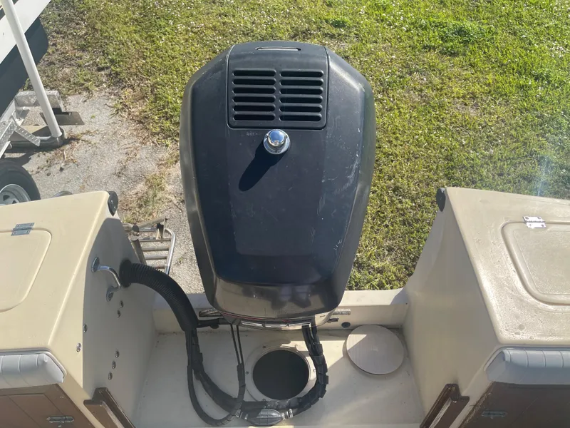 Slide: The Image of 1986 Gulf Stream Yachts custom boat engine and deck area. - 36