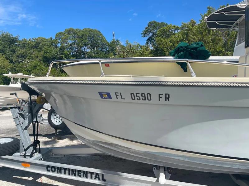 Slide: The Image of 1986 Gulf Stream Yachts custom boat on a Continental trailer. - 4
