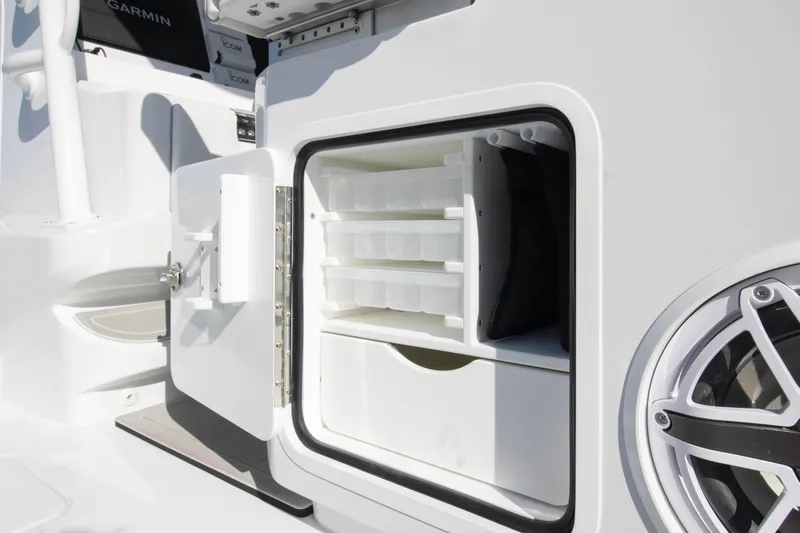 Slide: The Image of 2026 Invincible 36 Catamaran interior with toilet and control panel. - 14