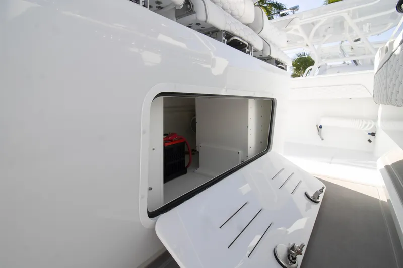 Slide: The Image of Electrical panel of 2026 Invincible 36 Catamaran with Garmin systems and wiring. - 15