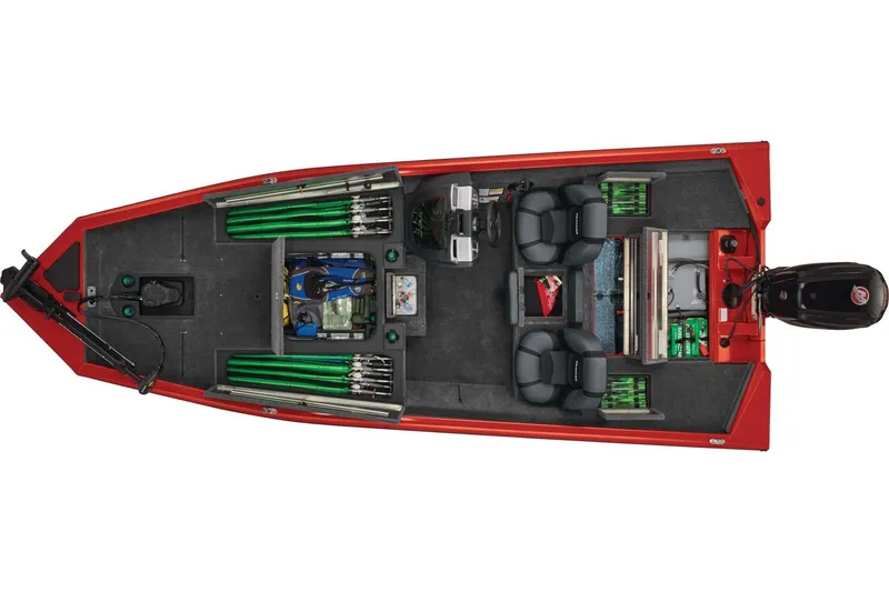 Slide: The Image of 2026 Tracker Pro Team 190 boat interior with textured flooring and seating. - 10