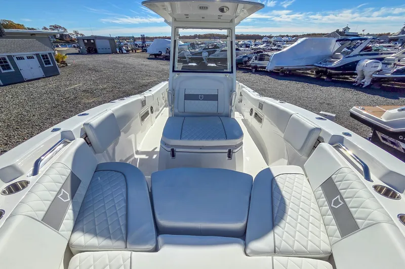 Slide: The Image of 2026 Sea Fox 268 Commander boat interior with luxurious seating and modern design. - 18