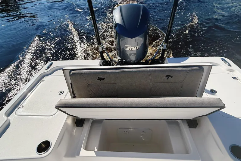 Slide: The Image of 2021 Sea Pro 248 Bay boat with Yamaha 300 engine on water. - 15