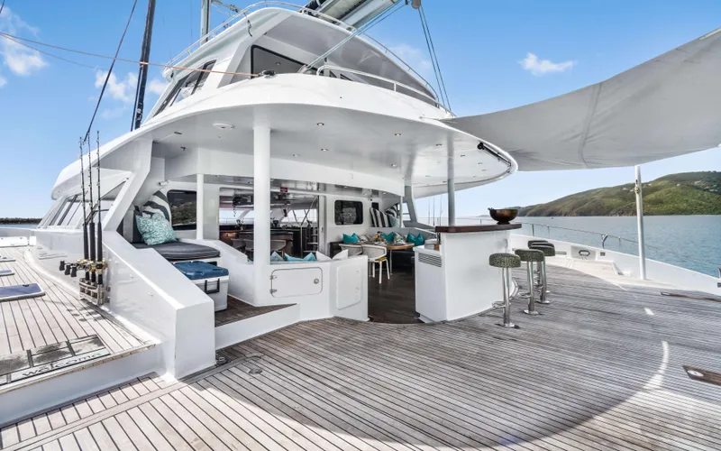 Slide: The Image of Luxurious 2013 Two Oceans OPEN OCEAN 750S yacht with spacious deck and seating area. - 14