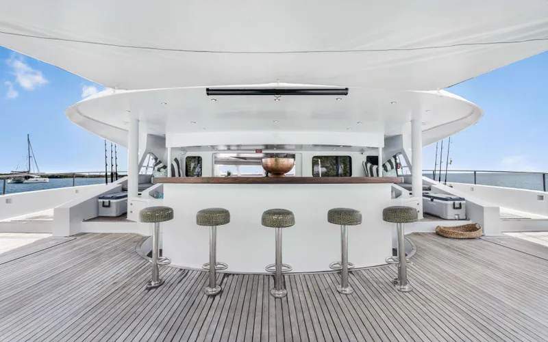 Slide: The Image of Luxurious deck of 2013 Two Oceans OPEN OCEAN 750S yacht with bar and stools. - 16