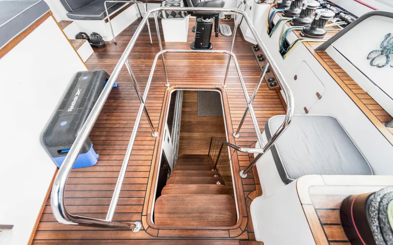 Slide: The Image of Interior view of 2013 Two Oceans OPEN OCEAN 750S yacht with wooden flooring and stairs. - 20