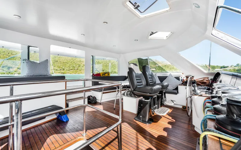Slide: The Image of Luxurious interior of 2013 Two Oceans OPEN OCEAN 750S yacht with sleek seating and panoramic windows. - 22
