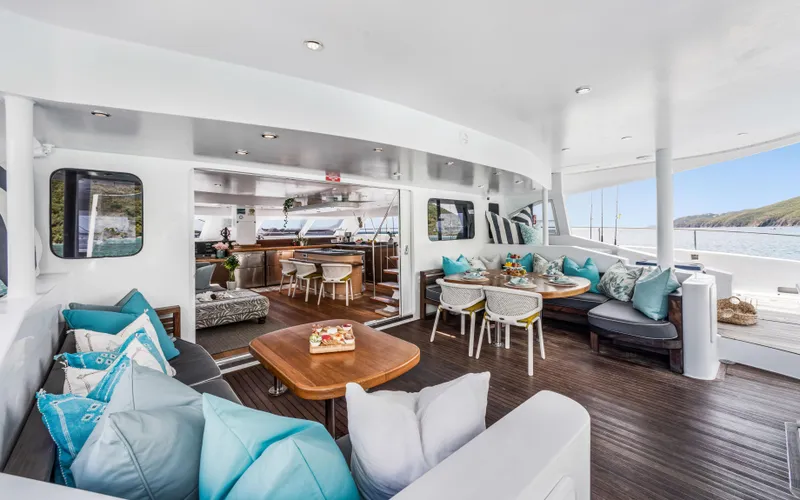 Slide: The Image of Luxurious interior of 2013 Two Oceans OPEN OCEAN 750S yacht with elegant seating and decor. - 31