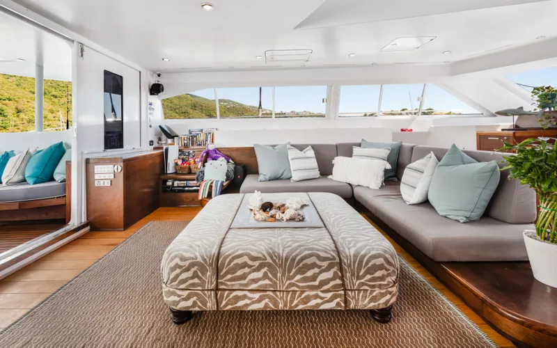 Slide: The Image of Luxurious interior of 2013 Two Oceans OPEN OCEAN 750S yacht with elegant seating and decor. - 37