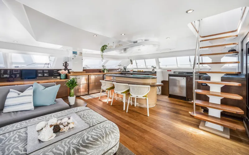 Slide: The Image of Luxurious interior of 2013 Two Oceans OPEN OCEAN 750S yacht with modern kitchen and seating area. - 41
