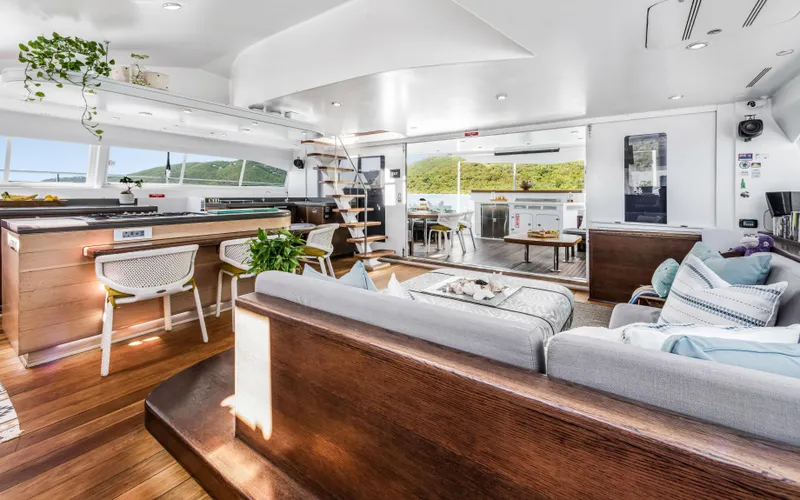 Slide: The Image of Luxurious interior of 2013 Two Oceans OPEN OCEAN 750S yacht with modern furnishings and natural light. - 45