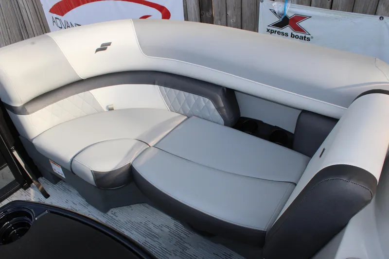 Slide: The Image of Luxurious seating in 2026 Starcraft EXS 1 Q DH boat, featuring modern design and comfort. - 19