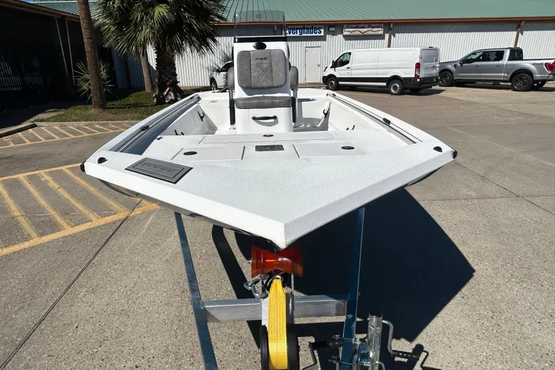 Slide: The Image of 2026 Avid 18 Rogue CC boat on trailer in outdoor setting. - 6