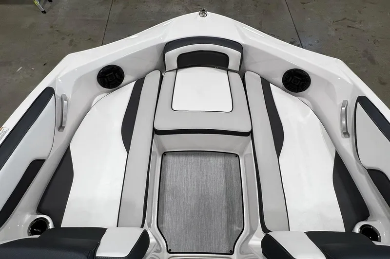 Slide: The Image of 2025 Yamaha Boats AR195 interior with sleek seating and modern design. - 5