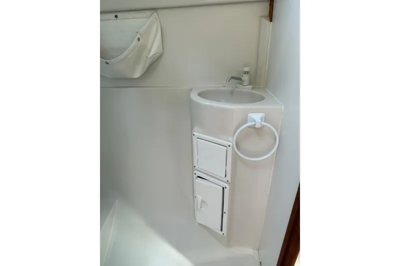 Slide: The Image of Compact bathroom sink in 2000 Catalina 250 MkII sailboat. - 13