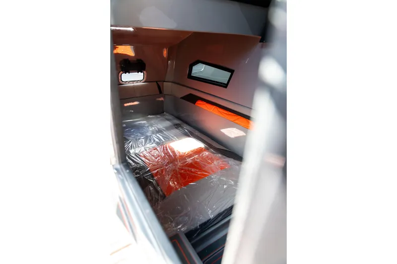 Slide: The Image of Interior cabin of AMP 333, 2026 model, featuring sleek design and modern windows. - 49