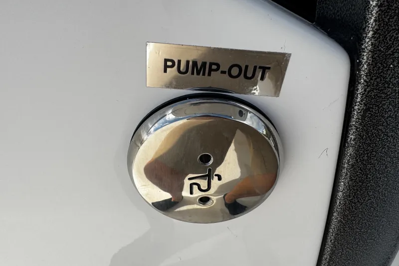 Slide: The Image of 2026 Sea Pro 262 Offshore pump-out valve with reflective metal finish. - 29