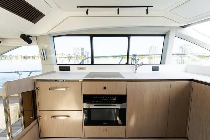 Slide: The Image of Modern kitchen interior of 2023 Azimut Fly 50 yacht with sleek cabinetry and appliances. - 74