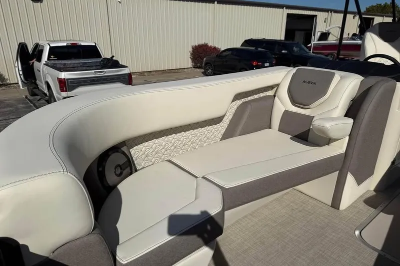 Slide: The Image of Luxurious interior of 2026 Alera M 25Q boat with elegant seating design. - 18