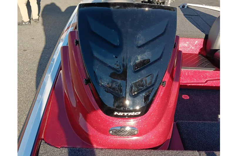 Slide: The Image of 2026 Nitro Z17 boat with sleek red and black design on display. - 11