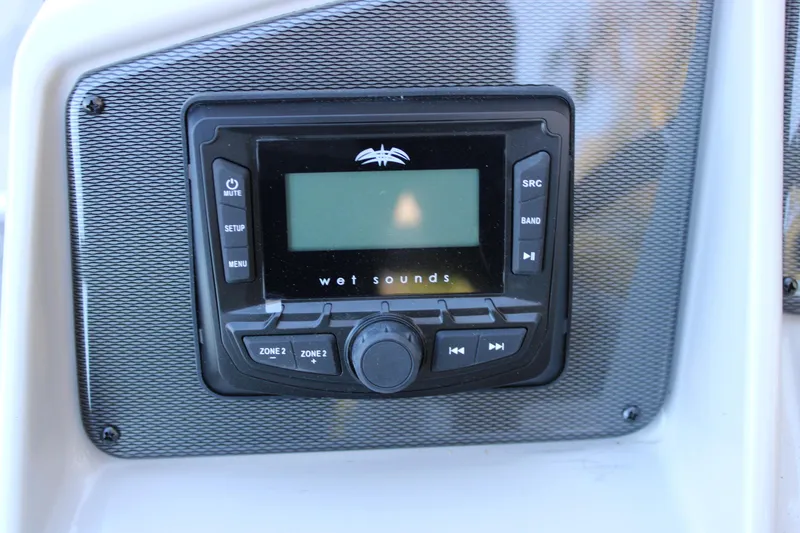 Slide: The Image of Starcraft EXS 3 2026 boat audio system with Wet Sounds control panel. - 12