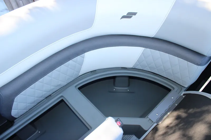 Slide: The Image of Luxurious seating in 2026 Starcraft EXS 3 boat with quilted upholstery. - 19