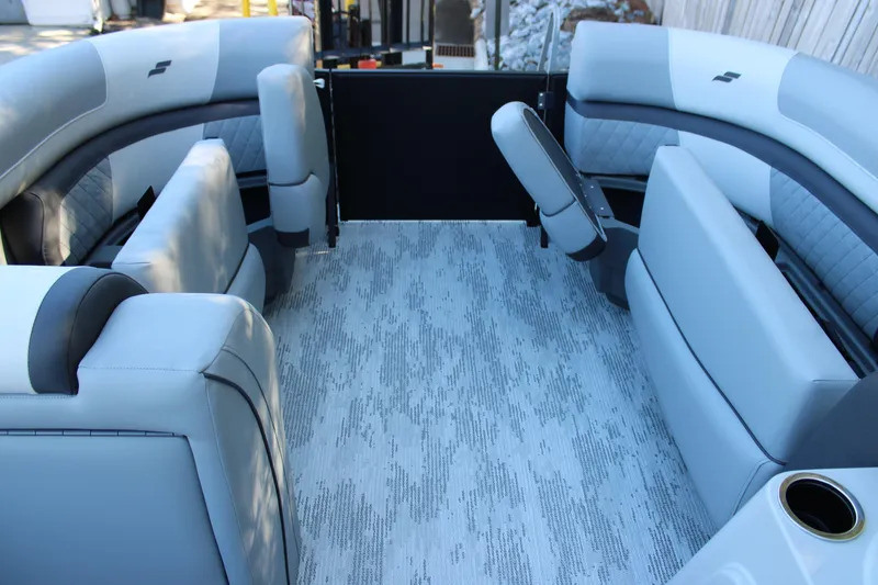 Slide: The Image of Luxurious interior of 2026 Starcraft EXS 3 boat with plush seating and modern design. - 29