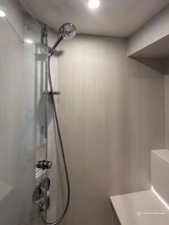 Slide: The Image of Modern shower in 2023 Fairline Phantom 65 yacht bathroom. - 42