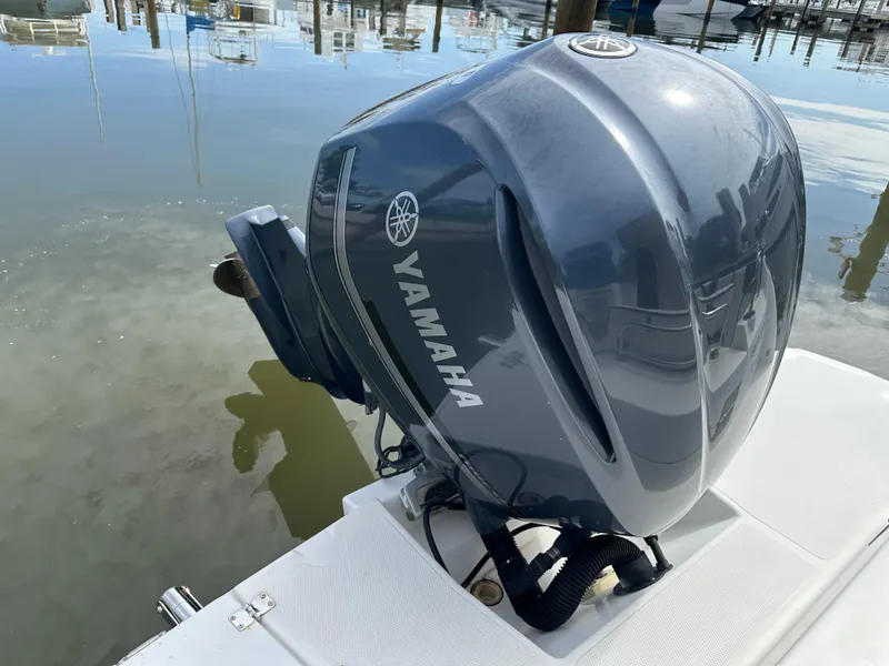 Slide: The Image of Yamaha outboard motor on 2016 Cutwater C 24 Coupe, docked at marina. - 20