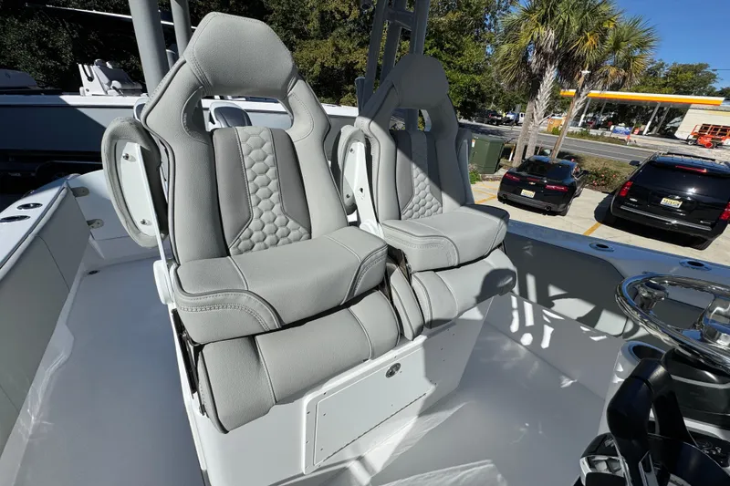 Slide: The Image of Luxury seating on 2026 Cape Horn 32 XS boat, featuring modern design and comfort. - 34