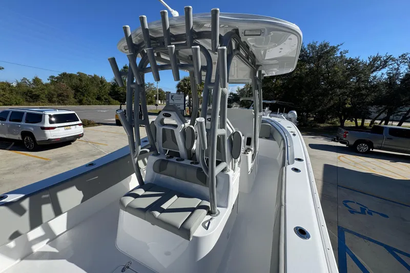 Slide: The Image of 2026 Cape Horn 32 XS boat with sleek design and modern seating. - 37