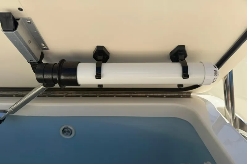 Slide: The Image of 2025 Boston Whaler 170 Montauk boat interior detail with mounted equipment. - 43
