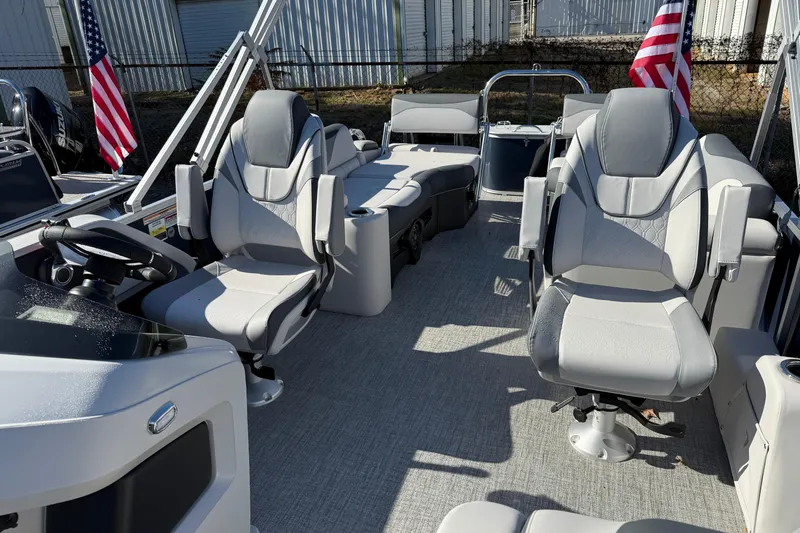 Slide: The Image of 2026 Tahoe Pontoon LTZ Quad Lounger Shift with luxurious seating and modern design. - 5